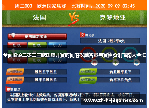 全面解读二零二三欧国联开赛时间的权威答案与赛程资讯指南大全汇